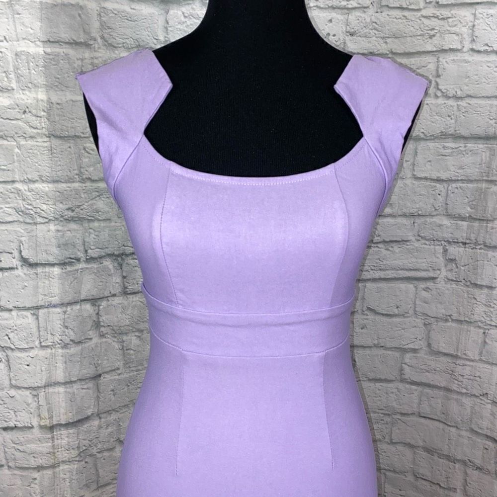 Solemio scoopneck bodycon sleeveless dress purple small women - Picture 2 of 11